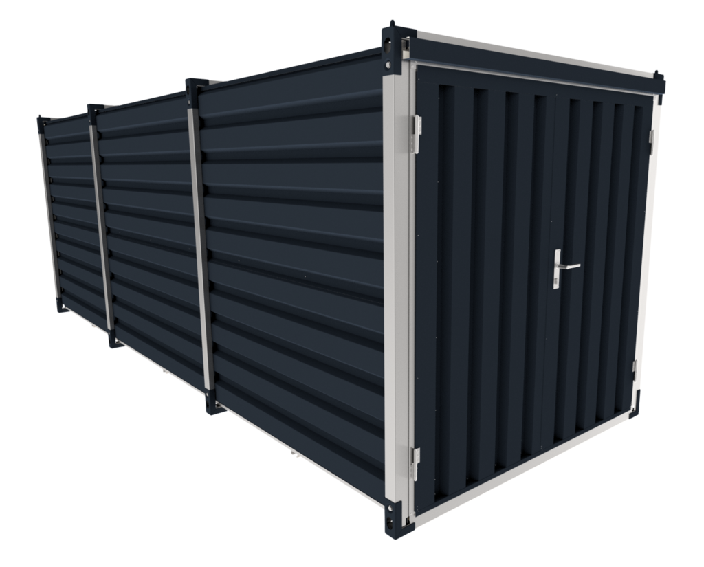 Materiaalcontainer dubbele deuren korte zijde - 6mtr Antraciet